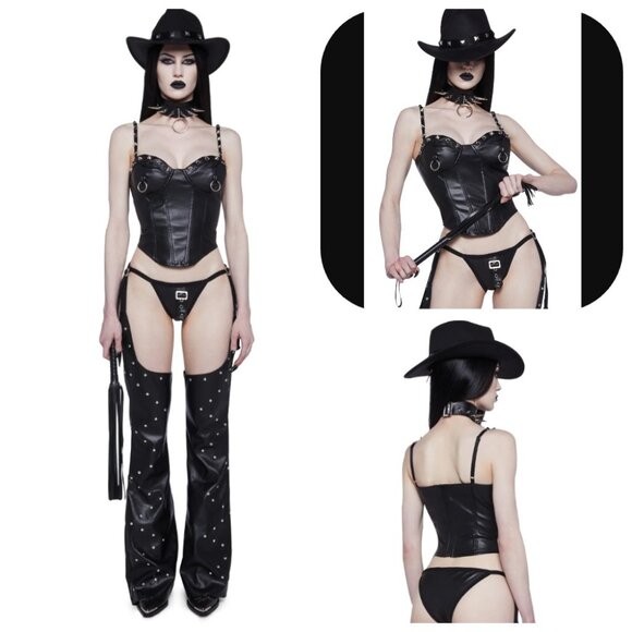 Dolls Kill Dresses & Skirts - NWT DOLS KILL SMEXY Demanding Cowgirl Costume Set Rave $170